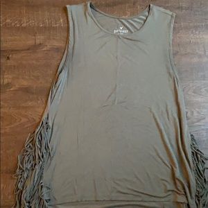 Soft & Sexy Fringed Muscle Tank Tunic